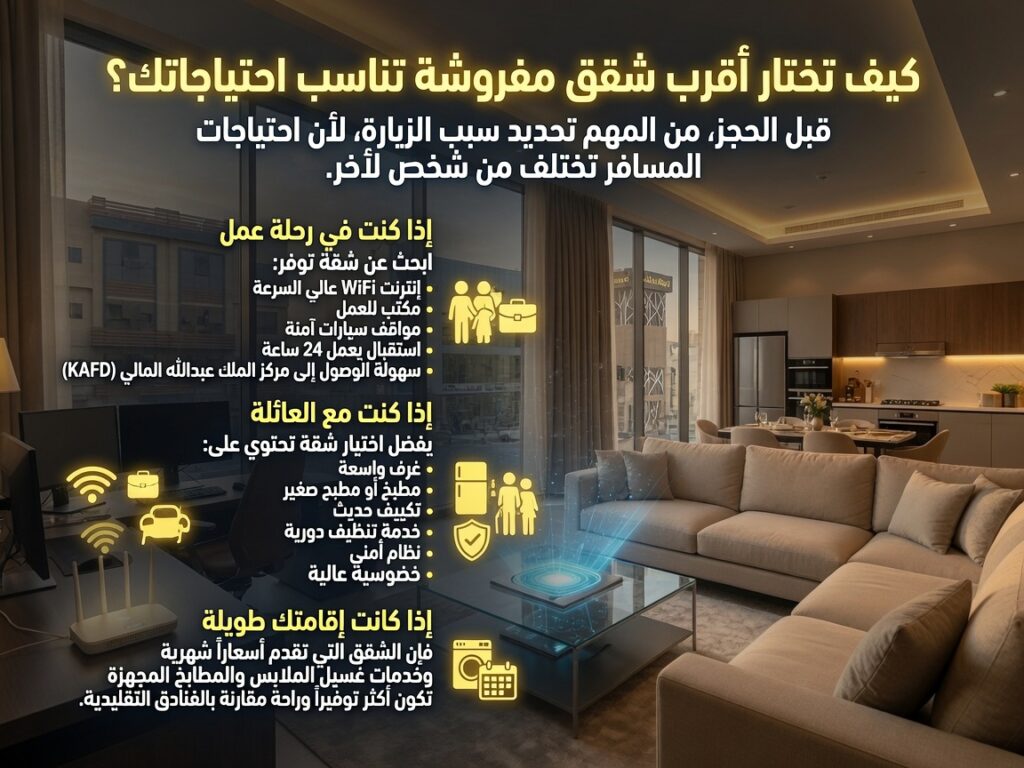 كيف تختار أقرب شقق مفروشة تناسب احتياجاتك